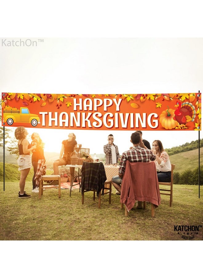 KATCHON Happy Thanksgiving Yard Banner Xtralarge 120X20 Inch Thanksgiving Yard Signs Backdrop For Thanksgiving Yard Decorations Thanksgiving Banner Outdoor Thanksgiving Outdoor Decorations  - Image 5