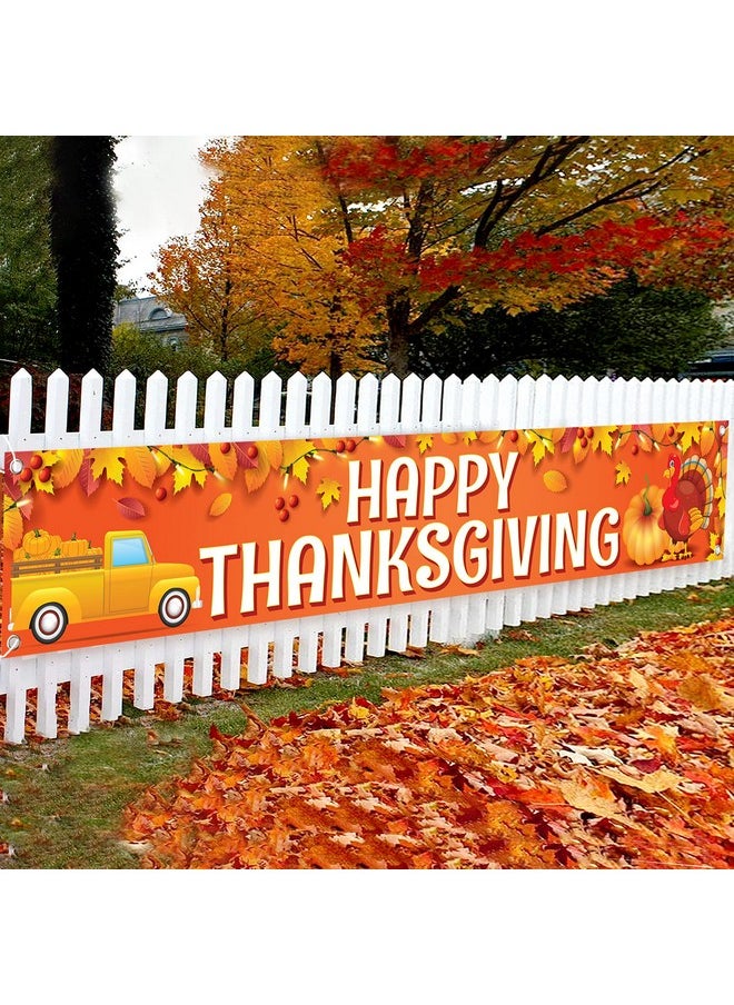 KATCHON Happy Thanksgiving Yard Banner Xtralarge 120X20 Inch Thanksgiving Yard Signs Backdrop For Thanksgiving Yard Decorations Thanksgiving Banner Outdoor Thanksgiving Outdoor Decorations  - Image 1