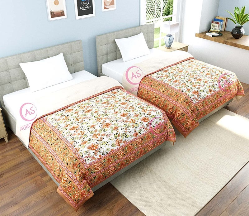 WORLDNEX 400 TC Pure Cotton FabricFilling Rajasthani Traditional Designs Printed Light Weight Jaipuri Single Bed QuiltRazaiRajai Design 17 - Image 4