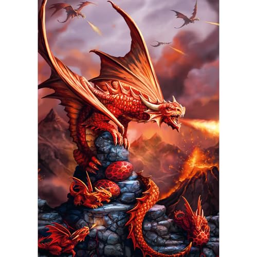 Trefl Premium Plus Quality Puzzle Fantasy Collection Fire Dragon 1000 Pieces Series of Fantasy World Images Anne Stokes Perfect Piece Fit for Adults and Children from 14 Years - Image 5