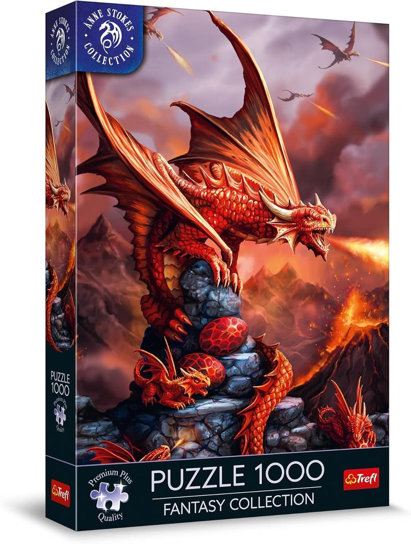 Trefl Premium Plus Quality Puzzle Fantasy Collection Fire Dragon 1000 Pieces Series of Fantasy World Images Anne Stokes Perfect Piece Fit for Adults and Children from 14 Years - Image 3