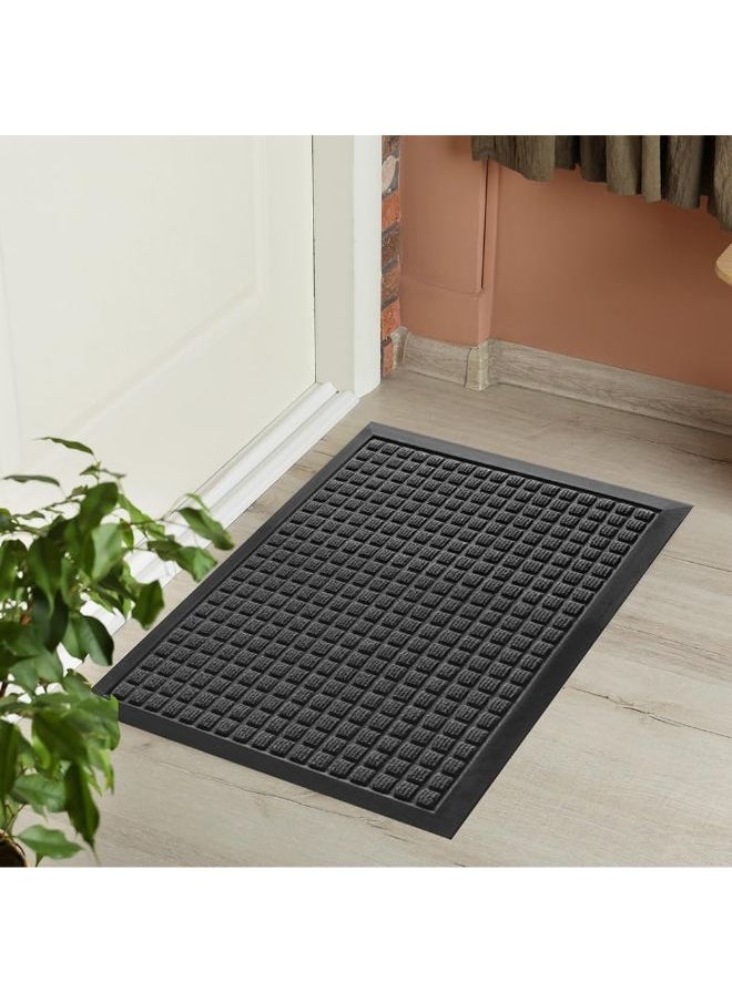 Generic Non-Slip Outdoor Mat – Entryway Rug for Front Door, Kitchen & Garage – Traps Dirt & Moisture – Rubber Backed 44x76 cm -Grey  - Image 3
