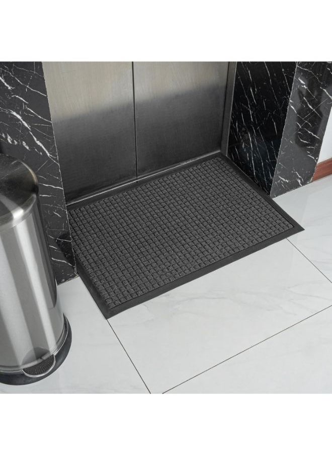 Generic Non-Slip Outdoor Mat – Entryway Rug for Front Door, Kitchen & Garage – Traps Dirt & Moisture – Rubber Backed 44x76 cm -Grey  - Image 2