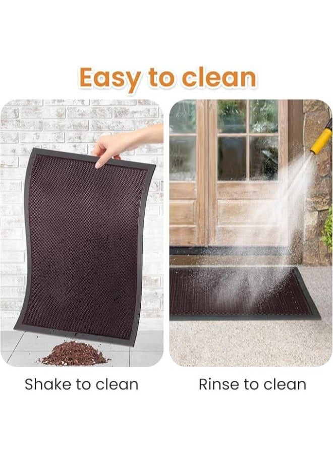 Generic Non-Slip Outdoor Mat – Entryway Rug for Front Door, Kitchen & Garage – Traps Dirt & Moisture – Rubber Backed 44x76 cm -Grey  - Image 5