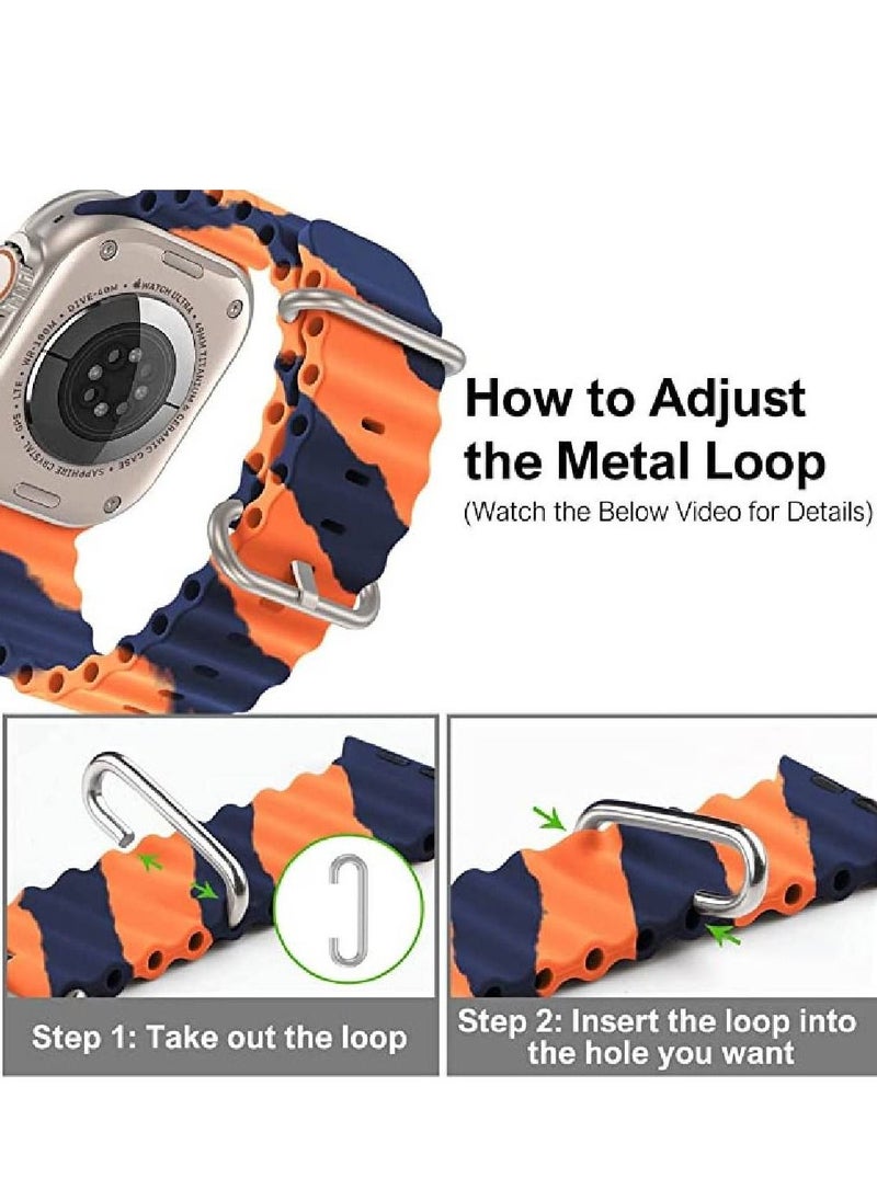 New Silicone Band Compatible with Apple Watch Ultra Ocean 42/44/45/49mm Strap for iWatch Series Ultra 8 7 6 5 SE