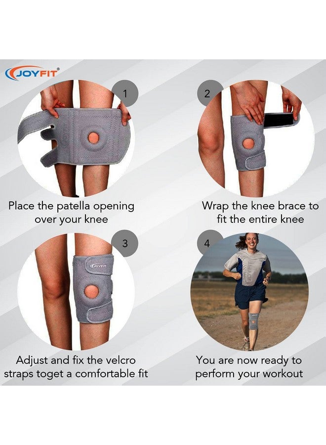 JoyFit Knee Cap - Knee Support With Anti Slip Design, Adjustable, Breathable Neoprene Knee Brace For Arthritis, Pain Relief, Sports Activities Gym Workouts For Men & Women (Pair), Free Size - Image 5