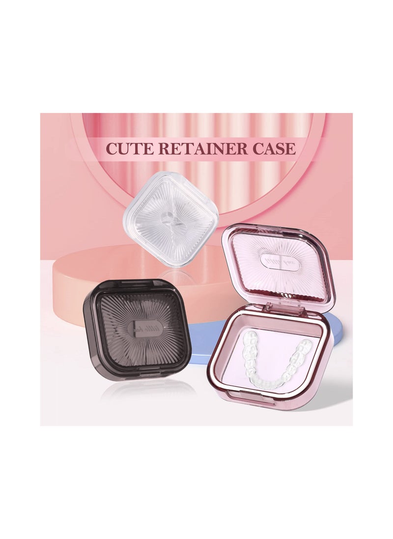 Set of 3 Slim Portable Retainer Cases - Creative Dustproof Mouth Guard Containers for Dental Braces, Oral Aligners, and Dentures - 3 x 2.8 inches, Ideal for Men and Women.  - Image 3