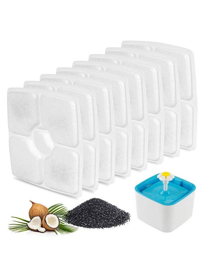 سيسو فلتر بديل لنافورة القطط، فلاتر مياه للقطط بنظام ترشيح ثلاثي المراحل لنافورة الحيوانات الأليفة الأوتوماتيكية سعة 84 أونصة/2.5 لتر، عبوة من 8 قطع - Image 1