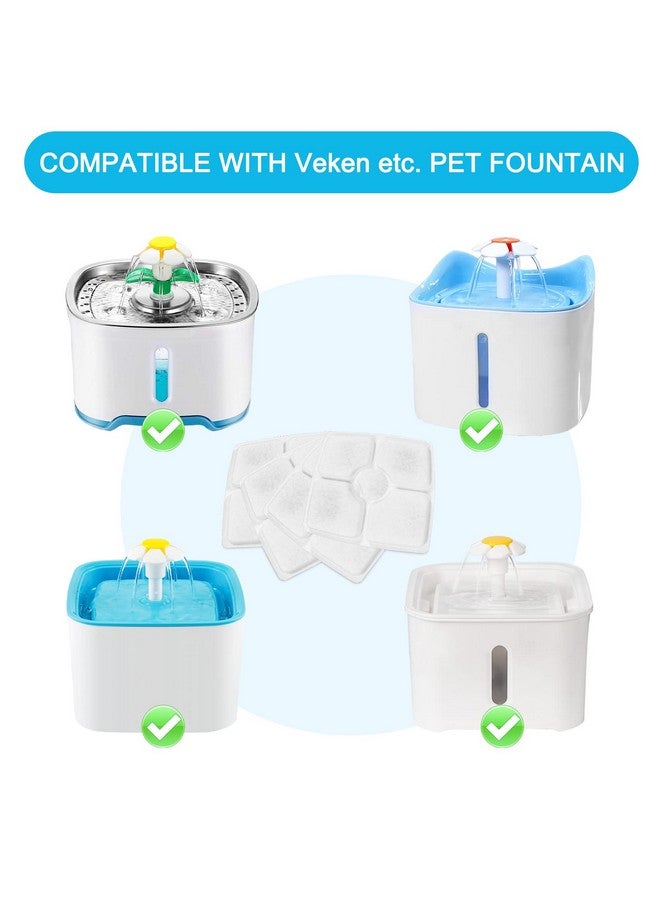 سيسو فلتر بديل لنافورة القطط، فلاتر مياه للقطط بنظام ترشيح ثلاثي المراحل لنافورة الحيوانات الأليفة الأوتوماتيكية سعة 84 أونصة/2.5 لتر، عبوة من 8 قطع - Image 3