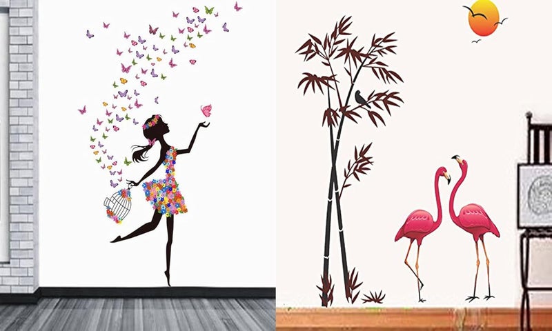 WalltechSet of 2 Wall Sticker Dream Girl and Sunset Swan Wall Sticker - Image 1