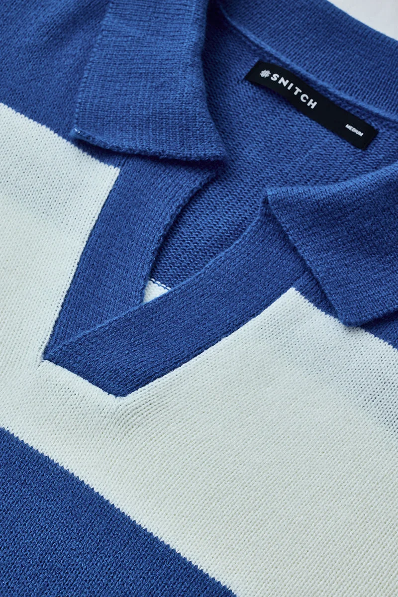 SNITCH بلوفر بولو مخطط جريء من الأكريليك %