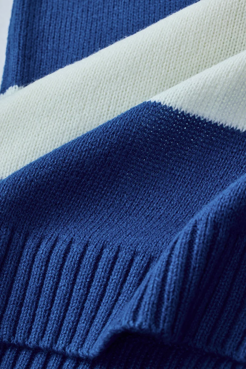 SNITCH بلوفر بولو مخطط جريء من الأكريليك %