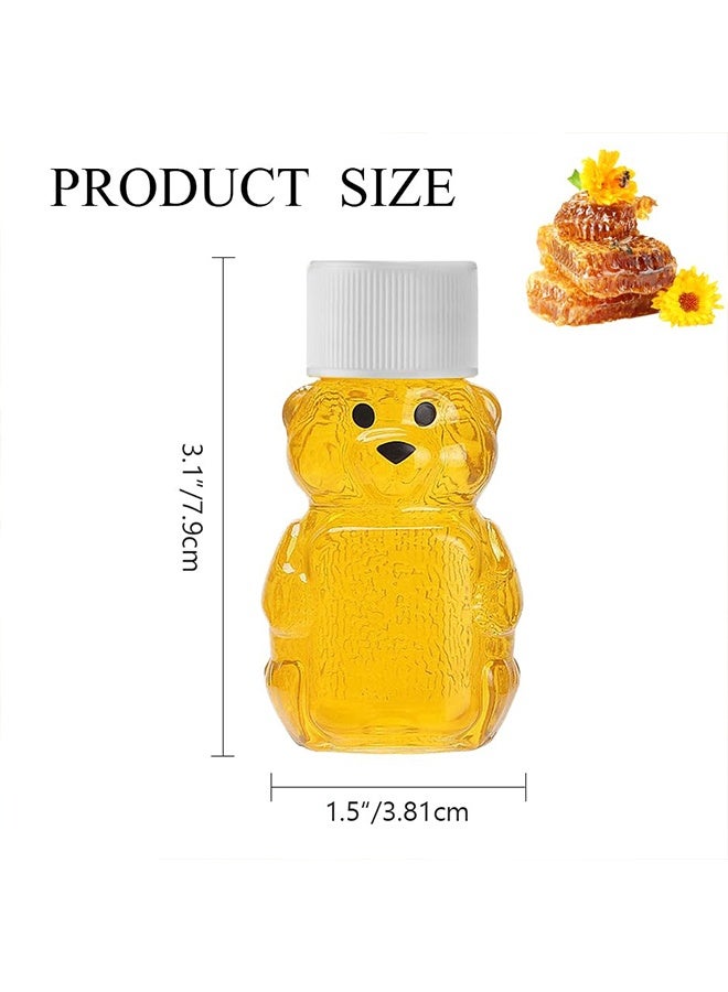 2 Pcs 2oz Plastic Honey Bear Bottle, Bear Shape Clear Empty Honey Jar with Screw Yellow Lid, Honey Dispenser for Baby Shower Party Favors Gifts (white) - Image 5