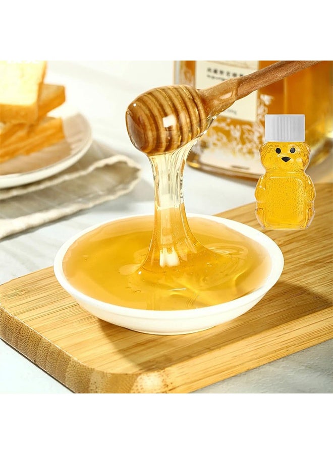2 Pcs 2oz Plastic Honey Bear Bottle, Bear Shape Clear Empty Honey Jar with Screw Yellow Lid, Honey Dispenser for Baby Shower Party Favors Gifts (white) - Image 4