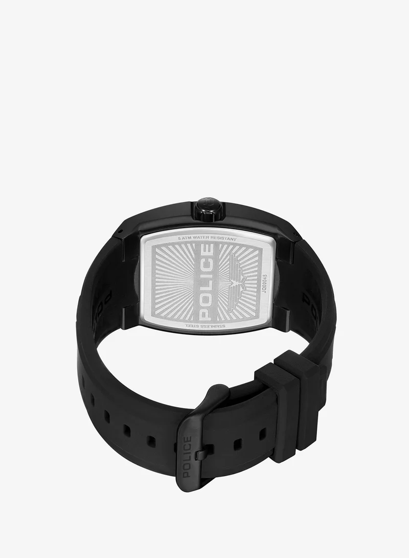 Police  Men's Creed Men's 42mm Multifunction Watch with Black IP Stainless Steel Case, Charcoal Dial & Black Silicone Strap for Men | Best Price UAE