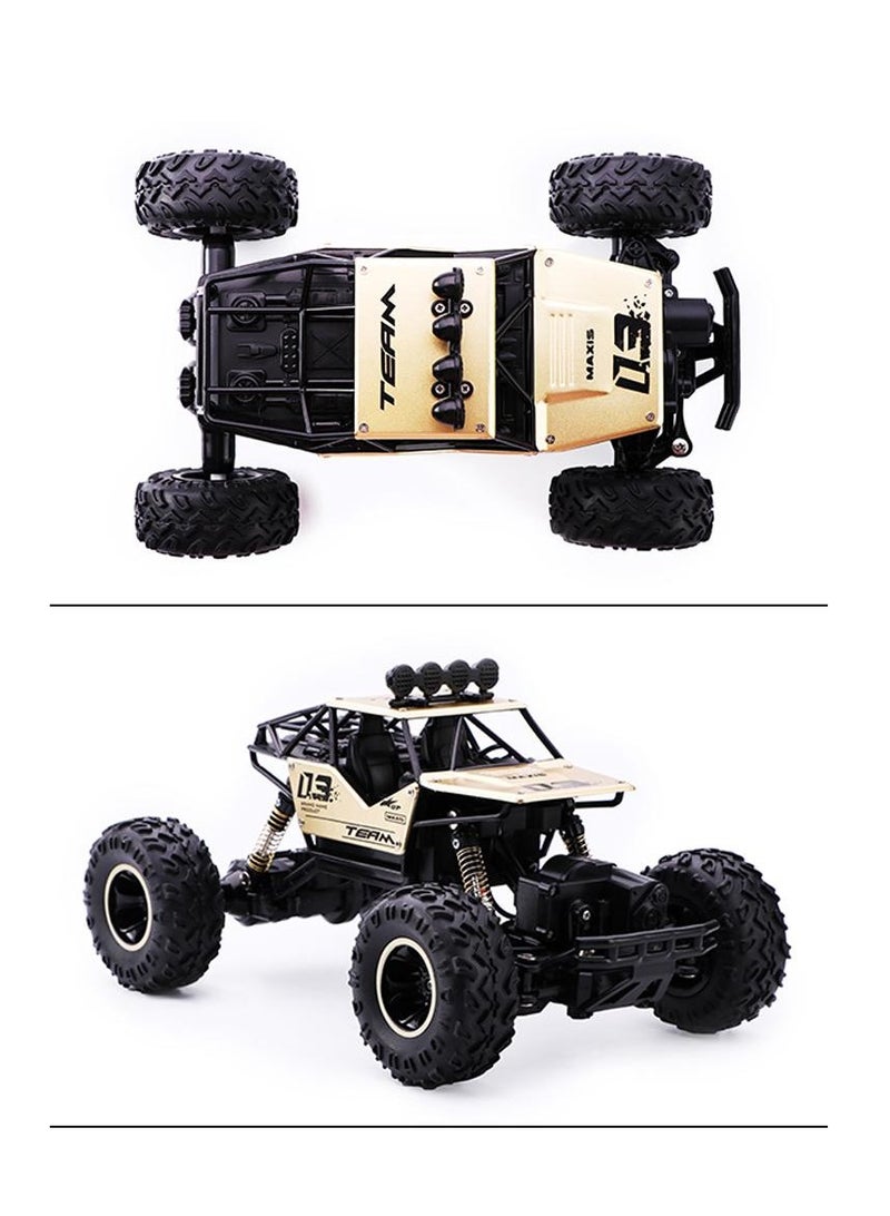 general Alloy off-road 4x4 charging RC car high-speed bigfoot climbing racing climbing car suitable for 7+   26cm x 17cm x 13cm, silver car - Image 2