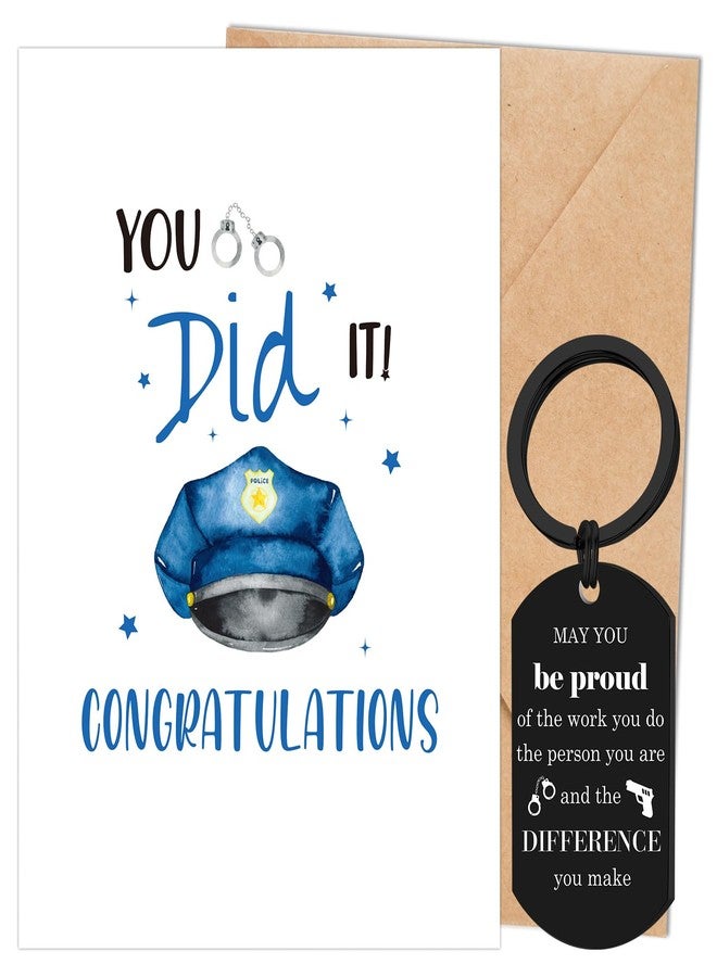 Keluna Police Academy Graduation Gifts Set - Police Academy Graduation Card with Keyring Policeman Officer Etirement Congratulation Promotion Gift for Men Women Him Her Son Daughter Brother Sister - Image 1