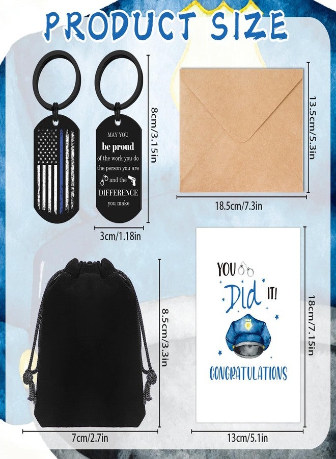 Keluna Police Academy Graduation Gifts Set - Police Academy Graduation Card with Keyring Policeman Officer Etirement Congratulation Promotion Gift for Men Women Him Her Son Daughter Brother Sister - Image 2