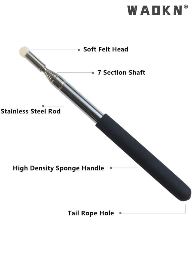 WAOKN Telescopic Pointer Stick with Hand Lanyard, Teacher Pointer for Classroom Presentation Pointers for Teachers Hand Pointer Extendable Pointer Stick Retractable Pointer Pen Whiteboard Pointer  - Image 3