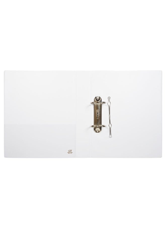 FIS Presentation Binder, 2[O] Ring Binder, Best Up to A4 Size Documents, 35mm Ring Size, 45mm Spine Size with Clear PVC Pocket for Easy Insert Your Label Design, White Color-FSBD235OPB  - Image 3