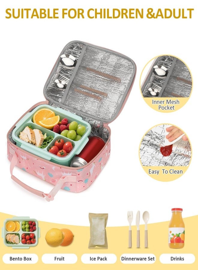 Capolo Insulated Lunch Bag for Kids and Adults - Thermal Reusable Lunch Bag Tote for School, Work, Office, Easy to Clean Meal Container Carrier, Lightweight Lunchbox for Women Men, Unicorn - Image 4