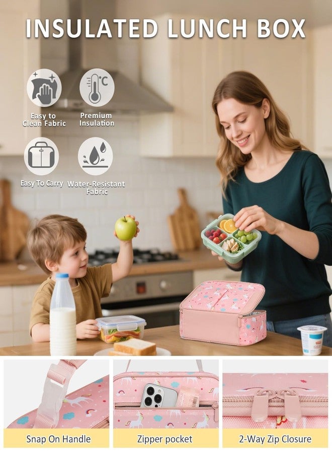 Capolo Insulated Lunch Bag for Kids and Adults - Thermal Reusable Lunch Bag Tote for School, Work, Office, Easy to Clean Meal Container Carrier, Lightweight Lunchbox for Women Men, Unicorn - Image 5