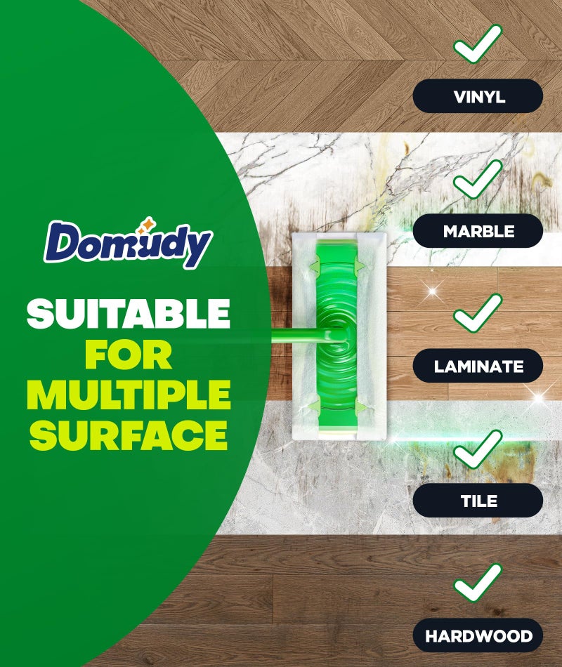 Domudy 60 Count Heavy Duty Dry Sweeping Cloths Refills for Swiffer Sweeper Mop, Deep Clean Sweeper Pet Mop Pads for Multi Surface Floor Mopping & Cleaning, Disposable Dry Pad Refills Floor Duster, Unscented - Image 4