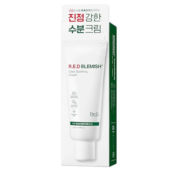 Dr. G Dr.G Red Blemish Clear Soothing Korean Moisturizer Face Cream, 70ml - Cica Cream, Korean Skin Care Moisturizer, Korean Face Moisturizer, Facial Moisturizer, Korean Skincare, K Beauty Skincare Coreano - Image 2