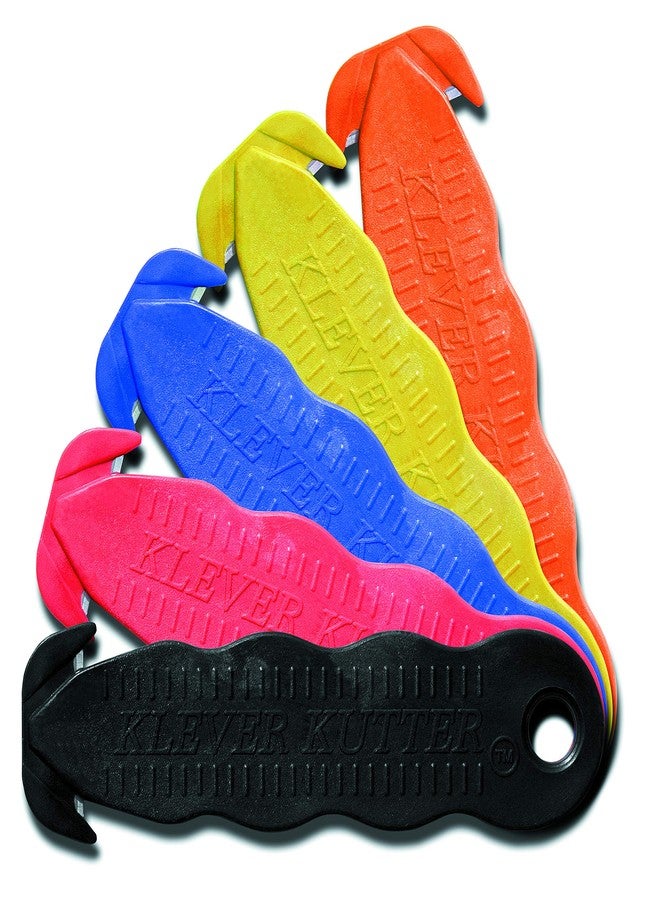 Klever Kutter Klever Innovations Cutter Stainless Steel Package Opener, Safety Utility Cutter Assorted Colors 5 pcs, KLEVER - 5/PACK MIX - Image 1