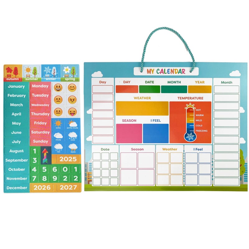 pneat My First Daily Magnetic Calendar | Weather Station for Kids | Moods and Emotions | Preschool Learning Toys | Classroom Calendar Set |Usable on Wall or Fridge - Image 2