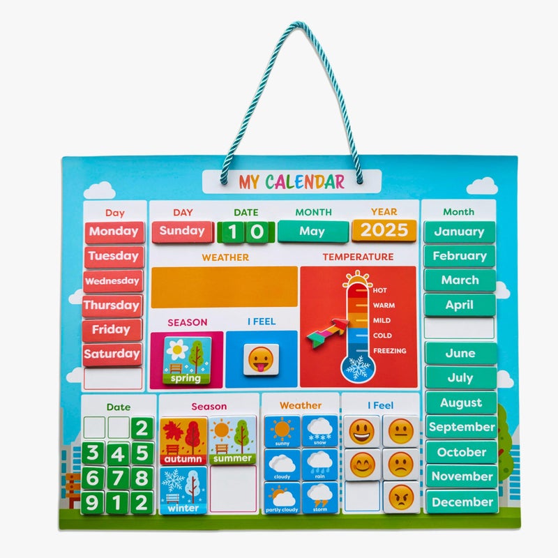 pneat My First Daily Magnetic Calendar | Weather Station for Kids | Moods and Emotions | Preschool Learning Toys | Classroom Calendar Set |Usable on Wall or Fridge - Image 4