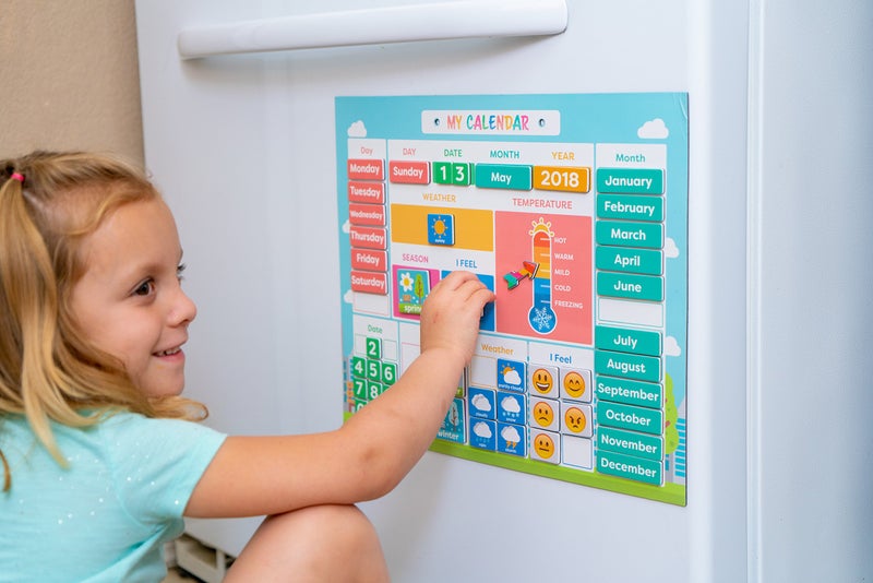 pneat My First Daily Magnetic Calendar | Weather Station for Kids | Moods and Emotions | Preschool Learning Toys | Classroom Calendar Set |Usable on Wall or Fridge - Image 3