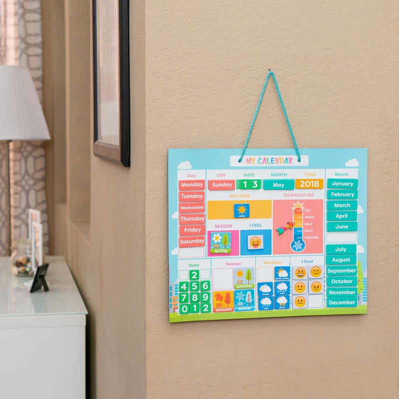 pneat My First Daily Magnetic Calendar | Weather Station for Kids | Moods and Emotions | Preschool Learning Toys | Classroom Calendar Set |Usable on Wall or Fridge - Image 5