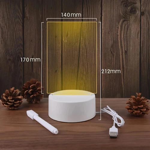 KRESHU LED 3D Creative Visualization Acrylic Light Table Light Writing Message Board for Keeping Notes, Messages, Greetings Smart USB Connected Writing Notes for Home Office Erasable Board(Rectangle) - Image 5