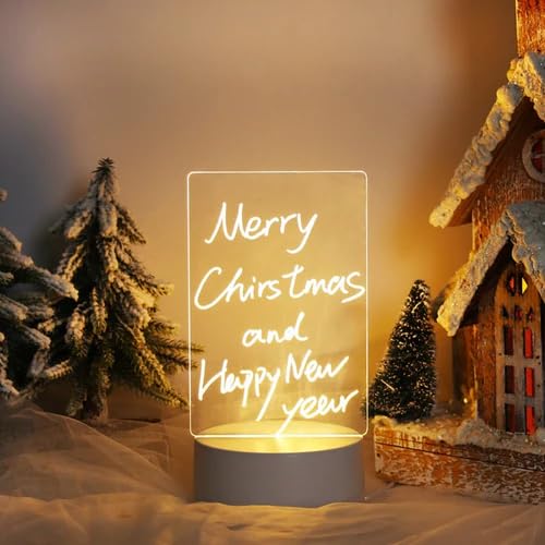 KRESHU LED 3D Creative Visualization Acrylic Light Table Light Writing Message Board for Keeping Notes, Messages, Greetings Smart USB Connected Writing Notes for Home Office Erasable Board(Rectangle) - Image 2