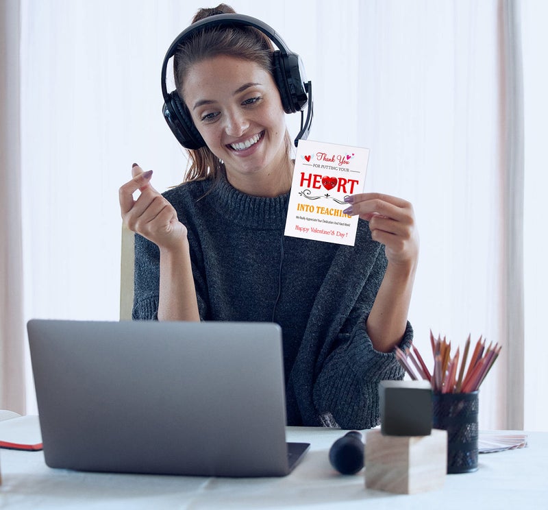 PETCEE بطاقة عيد الحب للمعلم من PETCEE - بطاقات عيد الحب السعيدة للمعلمين، شكرًا لك، بطاقة هدايا عيد الحب للمعلم مع مغلفات، بطاقات تهنئة لعيد الحب لمعلمتي، بطاقة عيد الحب اللطيفة للمعلم - Image 2