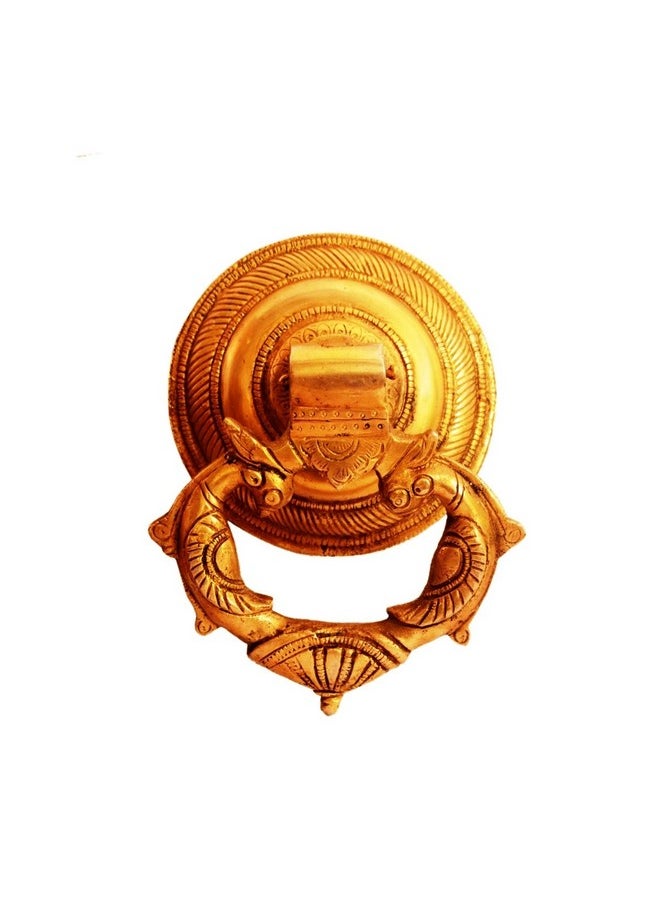 Purpledip Purpledip Solid Heavy Brass Door Knocker Drawer Pull Ring Handle Knob 'Royal Touch' (11134)  - Image 1