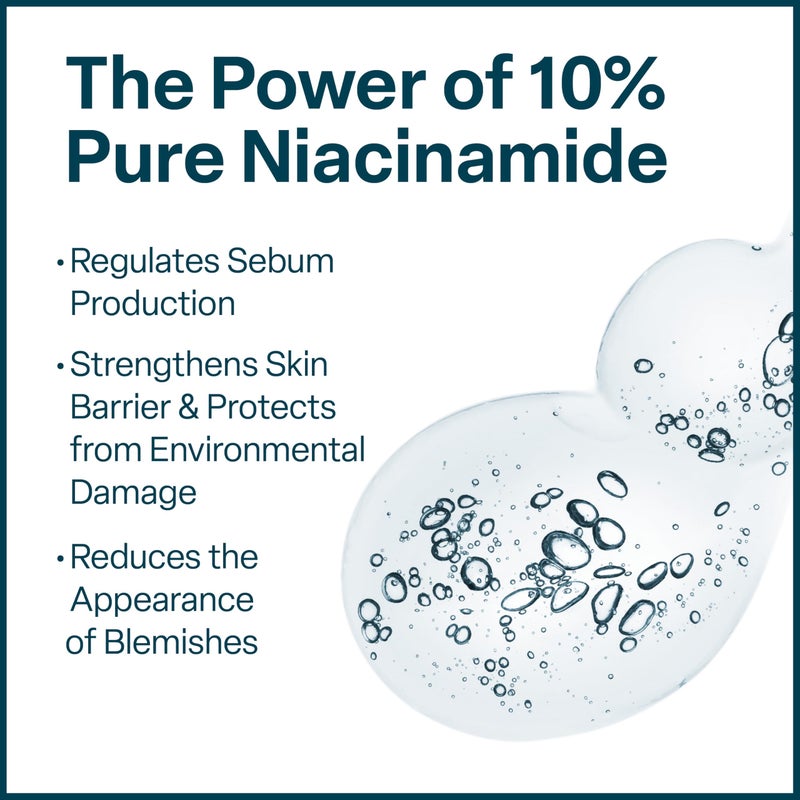 QRxLabs NiacinaMax Serum with 10% Niacinamide (Vitamin B3), Tea Tree Oil, Calendula Extract, Allantoin and Vit. B5 & E â€“ Enhanced Dermal Penetration â€“ Shrinks Pores & Reduces Blemishes on Skin â€“ 2 oz / 60 ml - Image 3