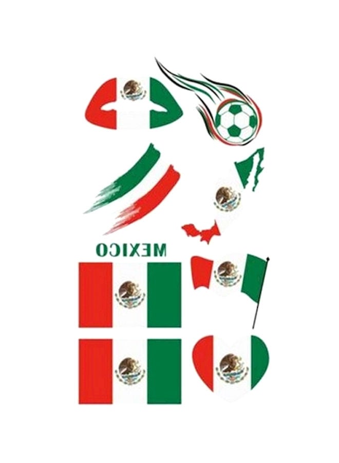 NIBEMINENT Mexico National Flag Cheer Face Sticker Green/Red/Yellow - Image 1