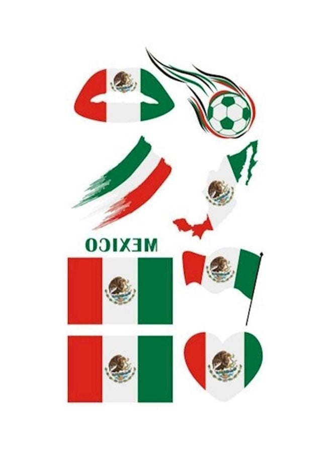 NIBEMINENT Mexico National Flag Cheer Face Sticker Green/Red/Yellow - Image 2