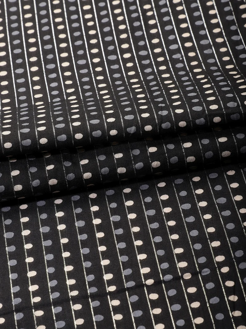 AKS Black And Grey Polka Dot Fabric for Crafts