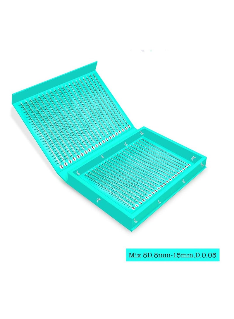 IOLITE Pre made lash fan 8D Fans Eyelash Extensions Lashes D Curl 0.05T, 8-15mm Lash Extensions - Image 1