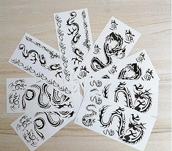 Yesallwas Temporary Tattoo Dragon for MenTeens GuysKids Boys8 Sheets Waterproof Long Lasting Fake Tattoos Stickers for Arms Shoulders Chest Back Biker Tattoos 9cmx19cm354x748inchesLxW - Image 3