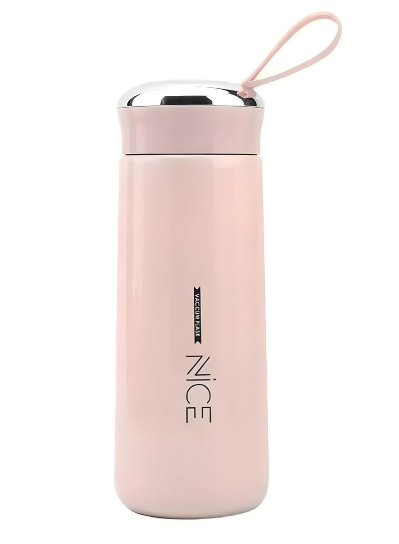 نايس زجاجة مياه Nice الأنيقة – بطانة زجاجية مع غلاف بلاستيكي، سعة 400 مل، مقاومة للتسرب، مناسبة للمدرسة أو الكلية (متعددة الألوان) - Image 1