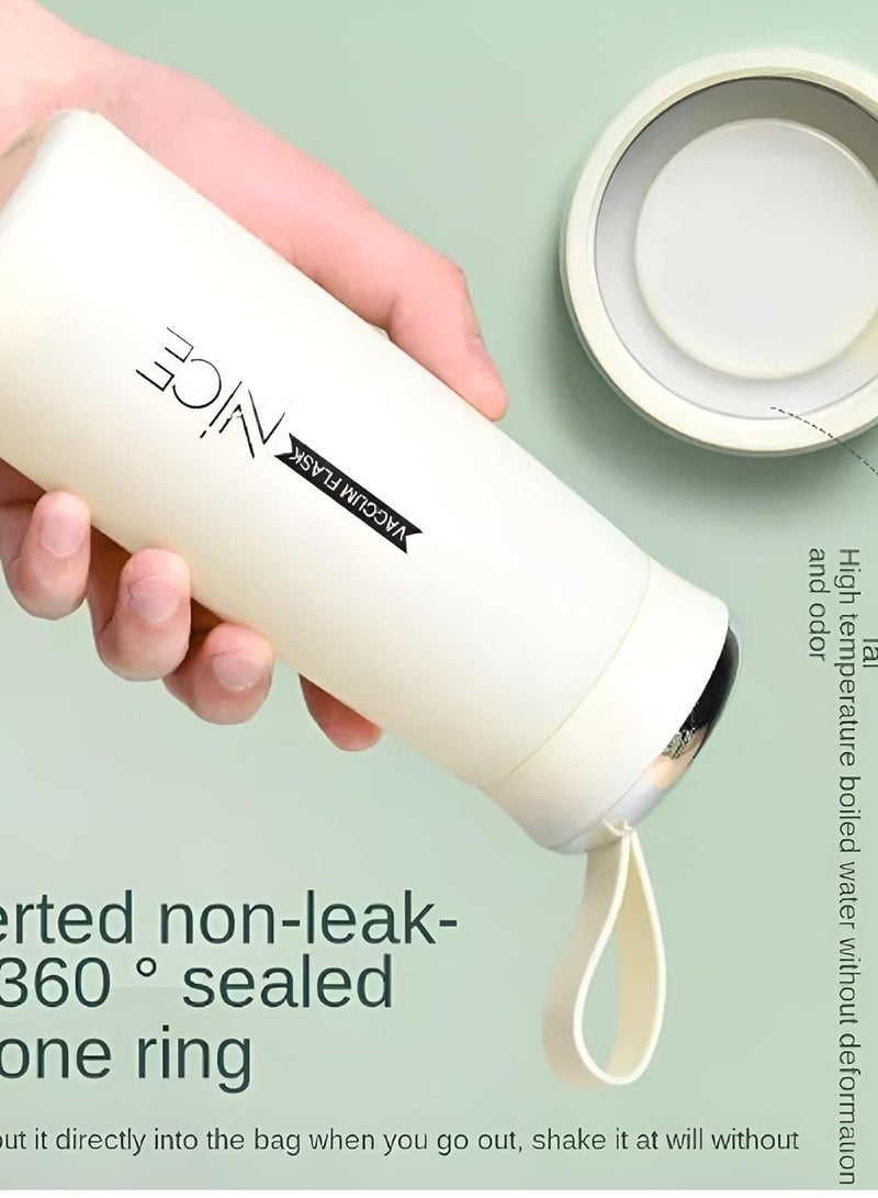 نايس زجاجة مياه Nice الأنيقة – بطانة زجاجية مع غلاف بلاستيكي، سعة 400 مل، مقاومة للتسرب، مناسبة للمدرسة أو الكلية (متعددة الألوان) - Image 2