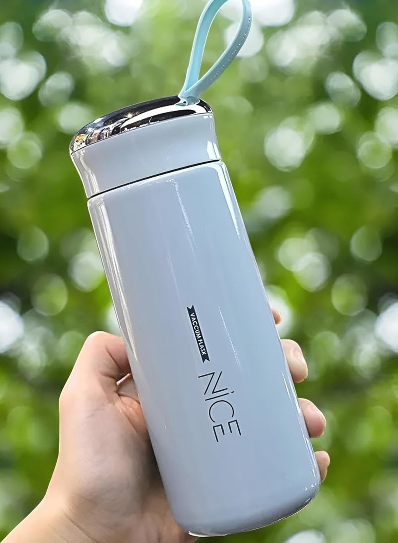 نايس زجاجة مياه Nice الأنيقة – بطانة زجاجية مع غلاف بلاستيكي، سعة 400 مل، مقاومة للتسرب، مناسبة للمدرسة أو الكلية (متعددة الألوان) - Image 4