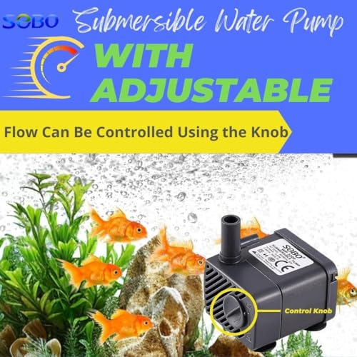 VAYINATO SOBO (WP-3200 | 5W | 300L/H) Aquarium Energy Saving Submersible Water Pump with Adjustable Flow Control for Aquarium Fish Tank, Waterfall & Indoor Decoration By Petzlifeworld - Image 2