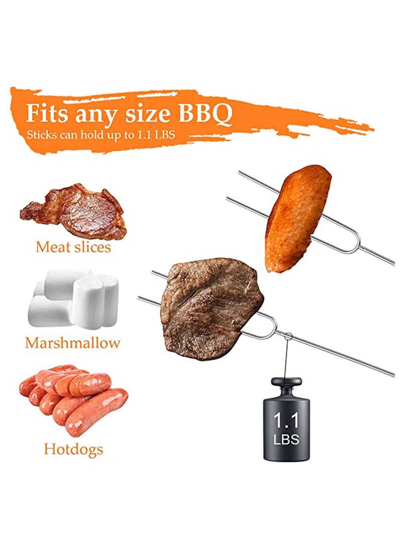 SYOSI - Extendable Marshmallow Roasting Sticks Set of 8 Telescoping Smores Skewers Hot Dog Forks with Wooden Handle for Fire Pit Campfire 32 Inch Stainless Steel BBQ Kit Outdoor Camping - Image 1