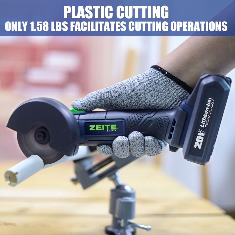 Zeite 3"" Cordless Cut Off Tool  20V 2.0Ah Mini Cutter  Max Cutting Depth 1/2""  19500Rpm Cutting Tool With 3 Cutting Discs 1 Flap Disc For Rust Removal  Battery And Charger Supplied - Image 5