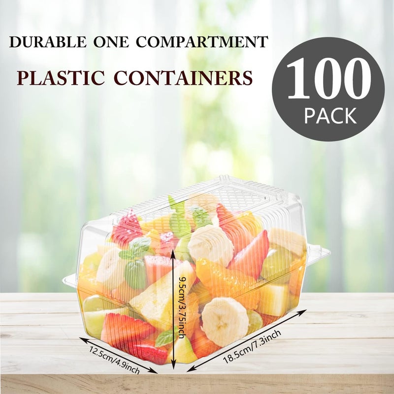 Goiio 150 Pcs Clear Hoagie Container, 7.3 x 4.9 x 3.8 inch Plastic Hinged Food Container, Disposable Clamshell Take Out Food Containers for Salads, Hamburger, Fruit, Cake, Cookie, Sandwiches - Image 2